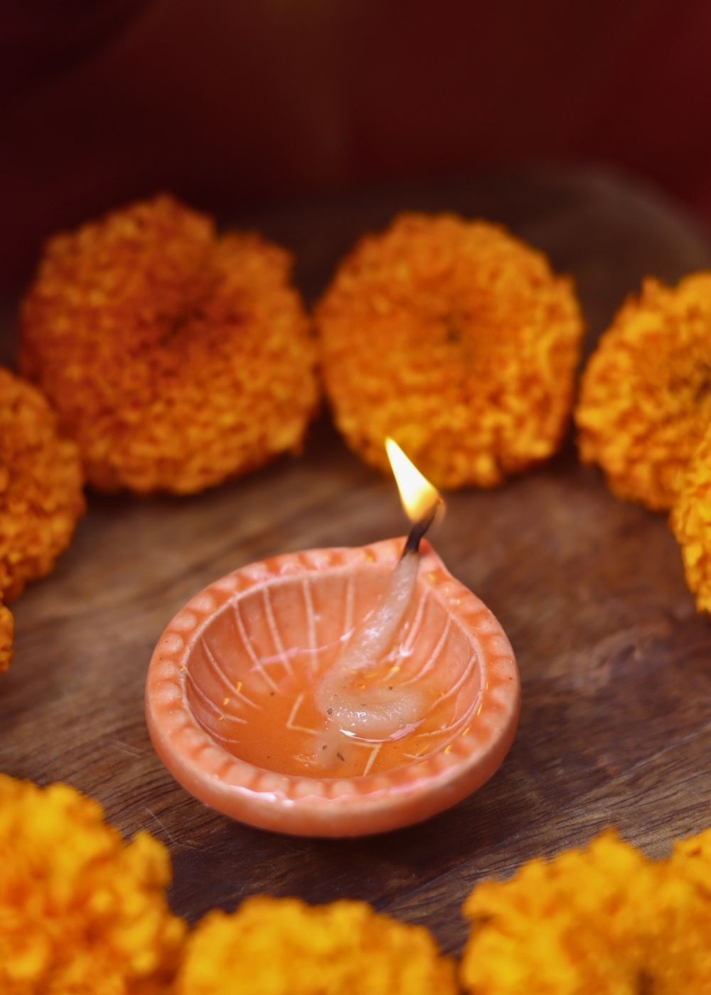 Diwali Diya - Orange with premium quality material