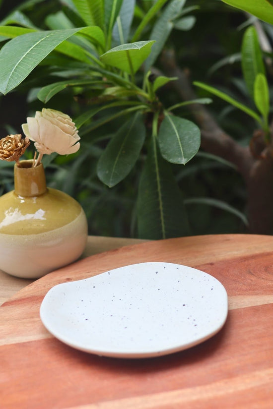 Handmade misfit white plate