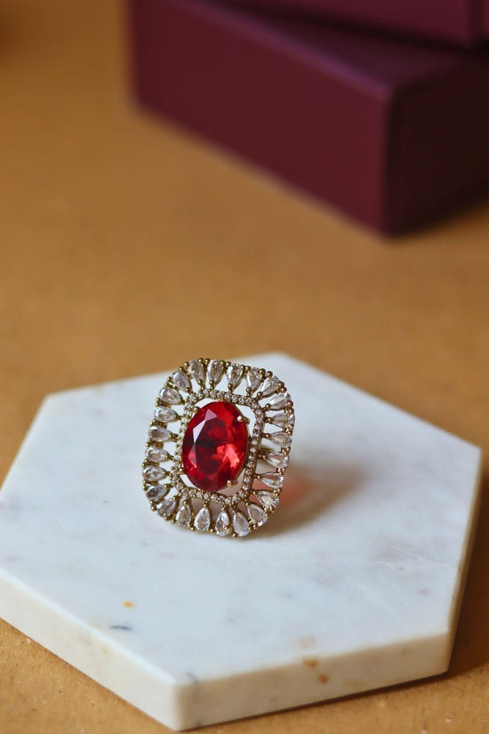 Ruby Aurora Ring handmade in india