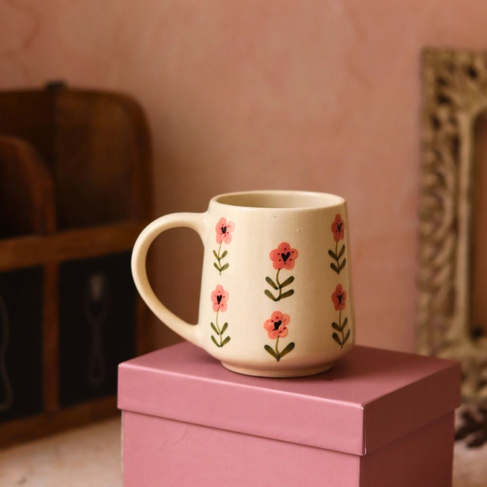 handmade Poppy mug in a gift box