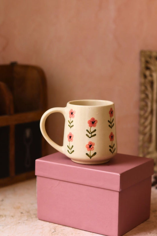 handmade Poppy mug in a gift box
