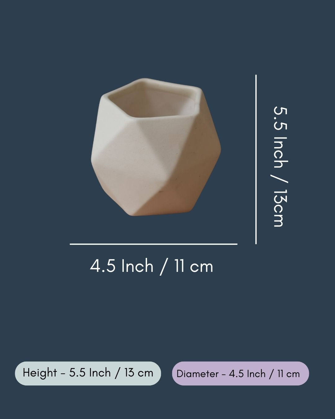 White Hexagon Planter