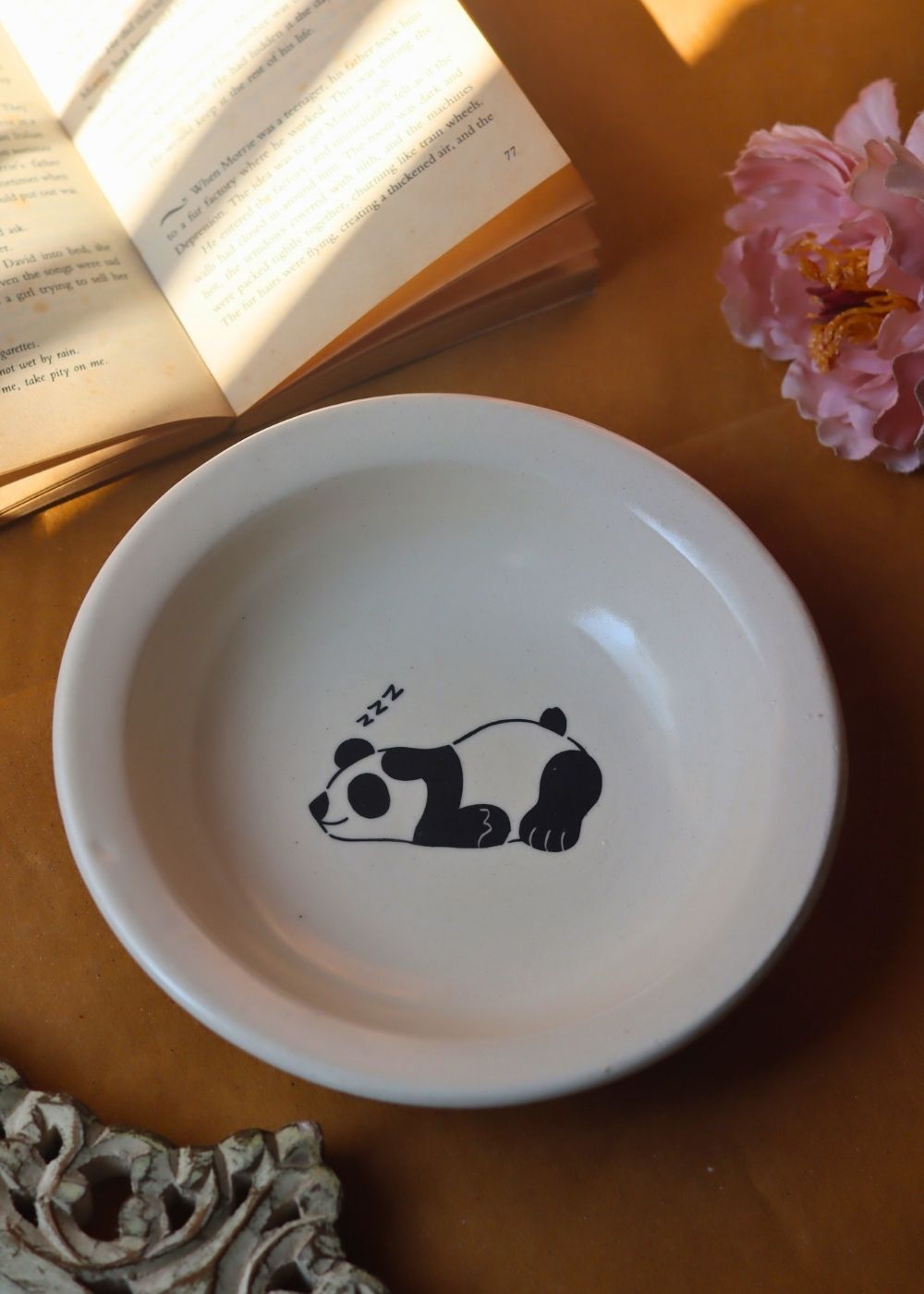 Panda pasta plate handmade in India