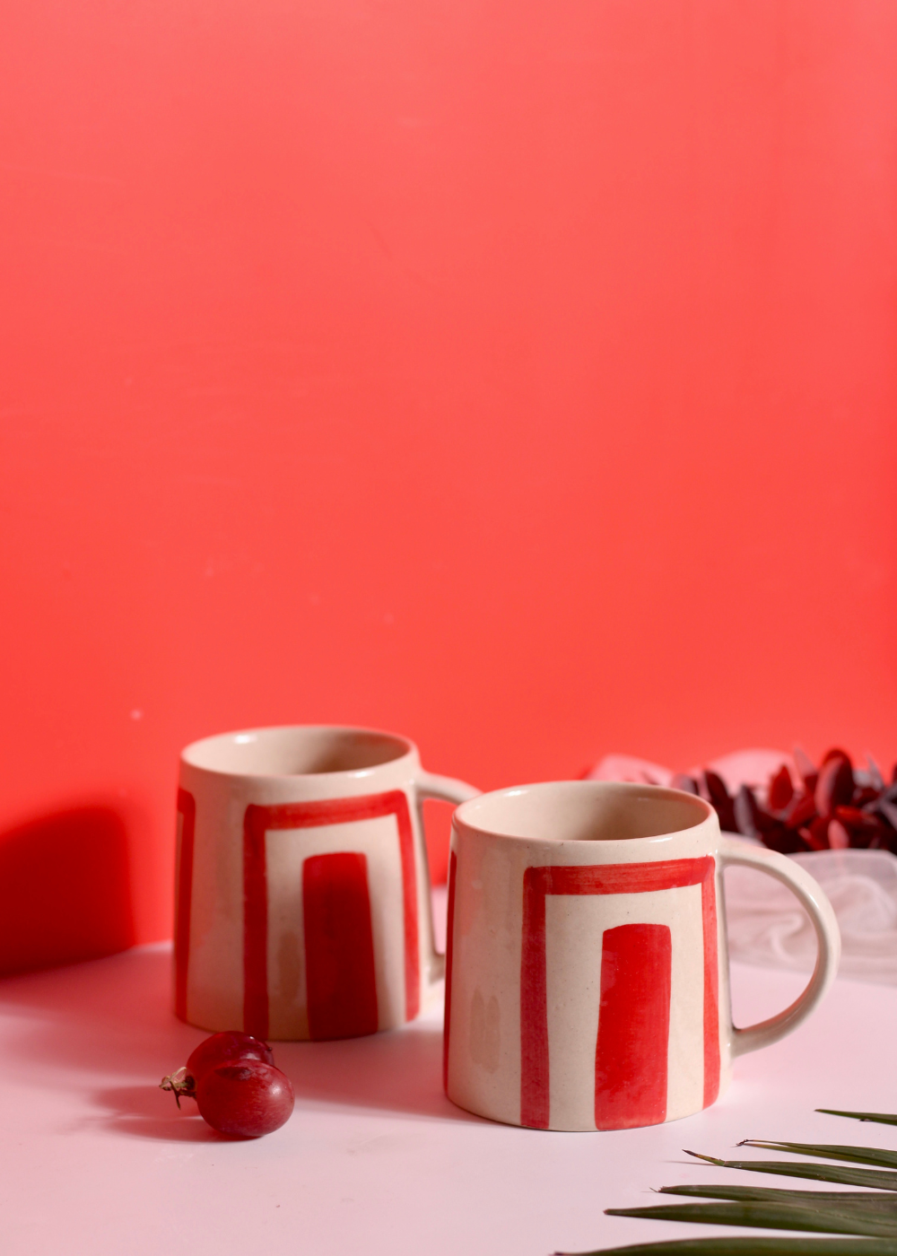 red brick mug handmade in india 