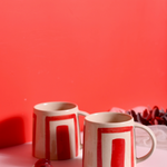 red brick mug handmade in india 