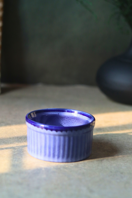 Ceramic ramekin solid blue 