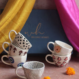 Set of 6 Sip & Savour Mugs (for the price of 5) Diwali Gift Box ade by ceramic