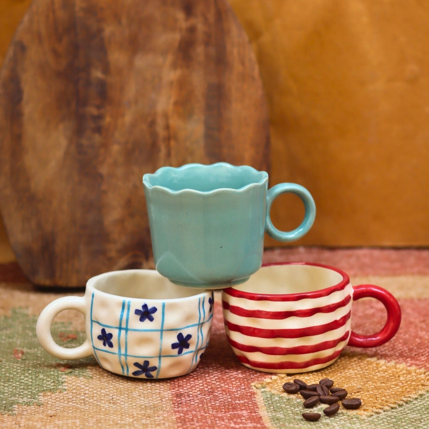 Handmade Set of 3 - Double Delight Mugs combo