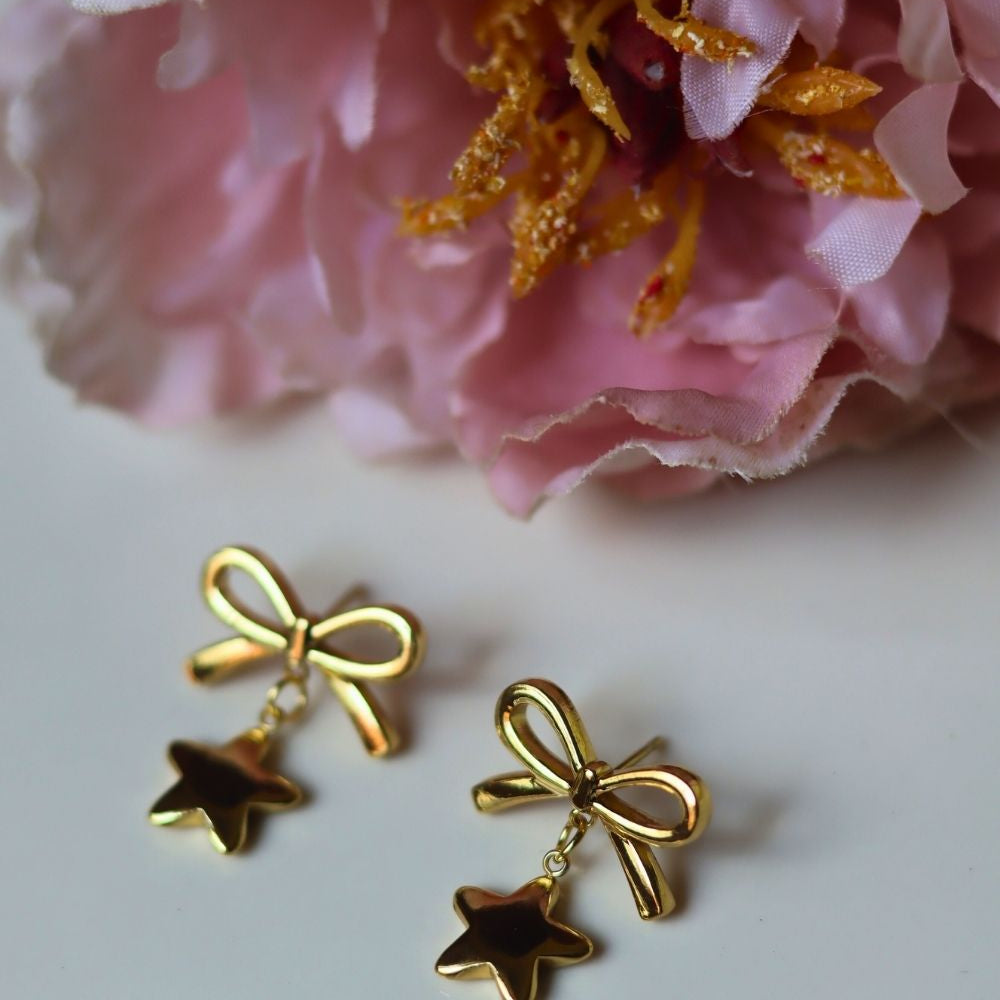Waterproof Starry Bow Earrings