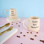 cute but aquarius mug with white color