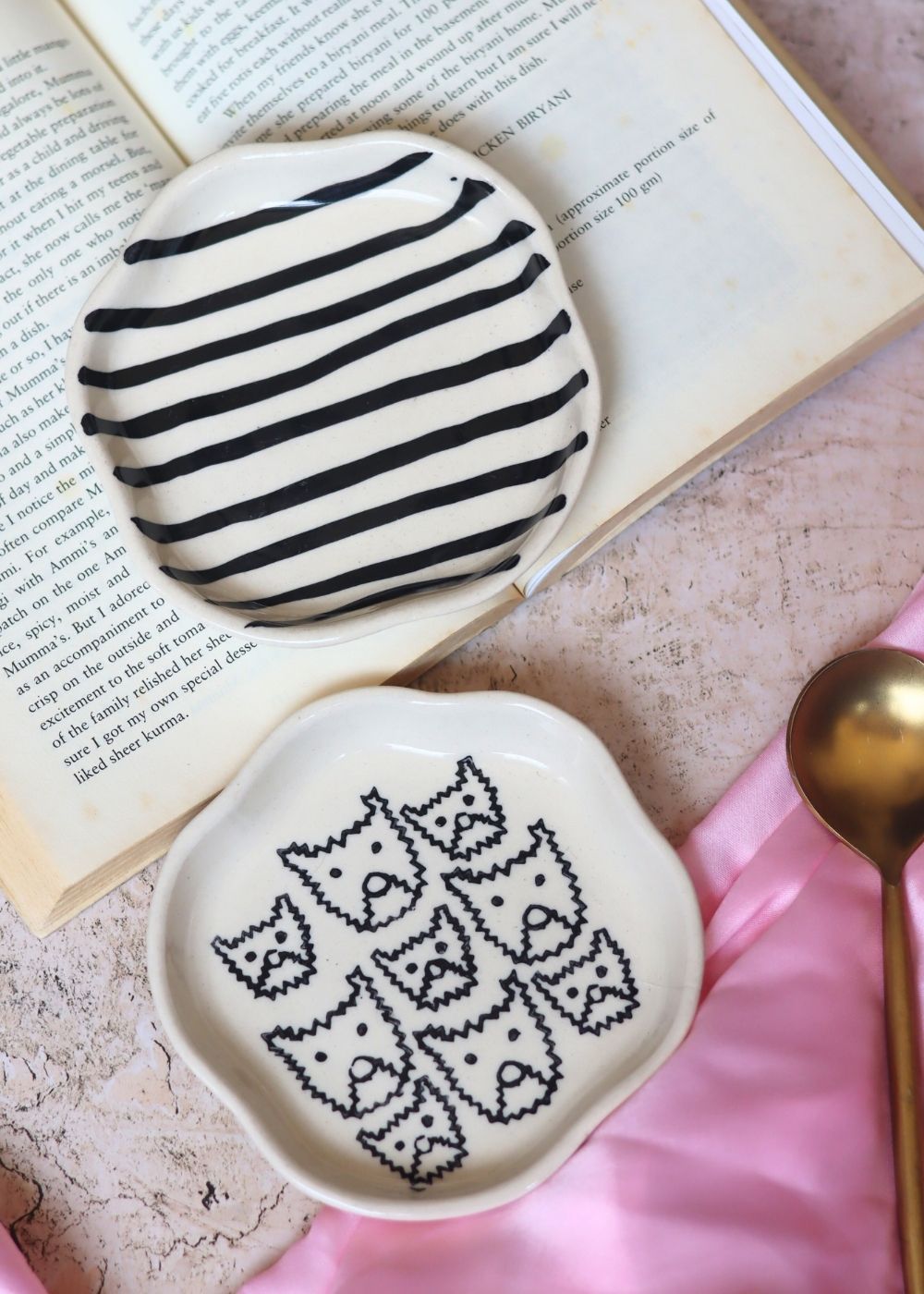 Cats & Zebra Handmade Dessert Plate with premium quality material