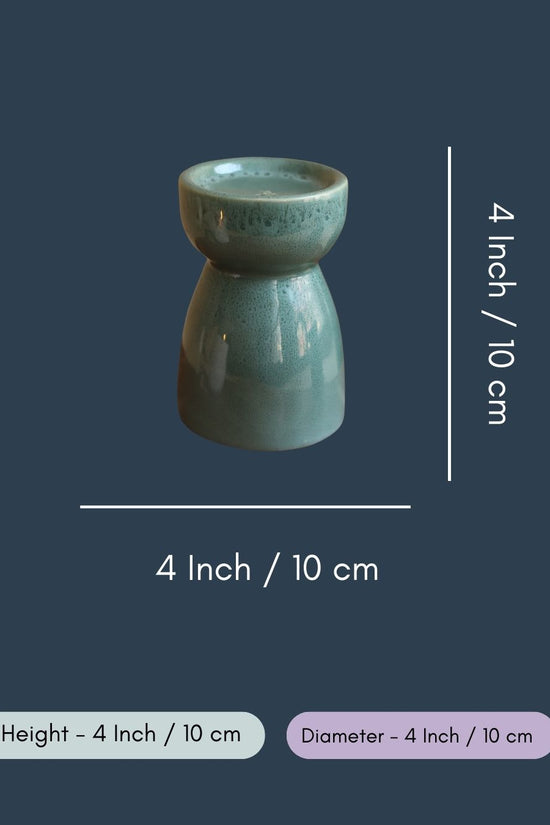 Green Pillar Candle Holder - Small