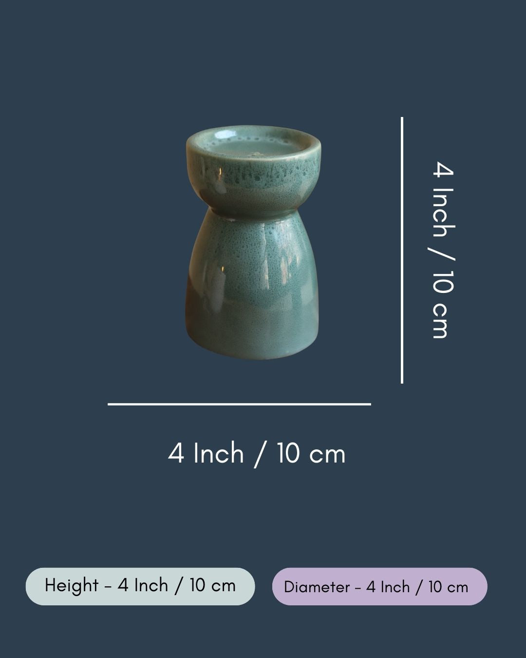 Green Pillar Candle Holder - Small