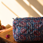 Small toiletry bag block printed