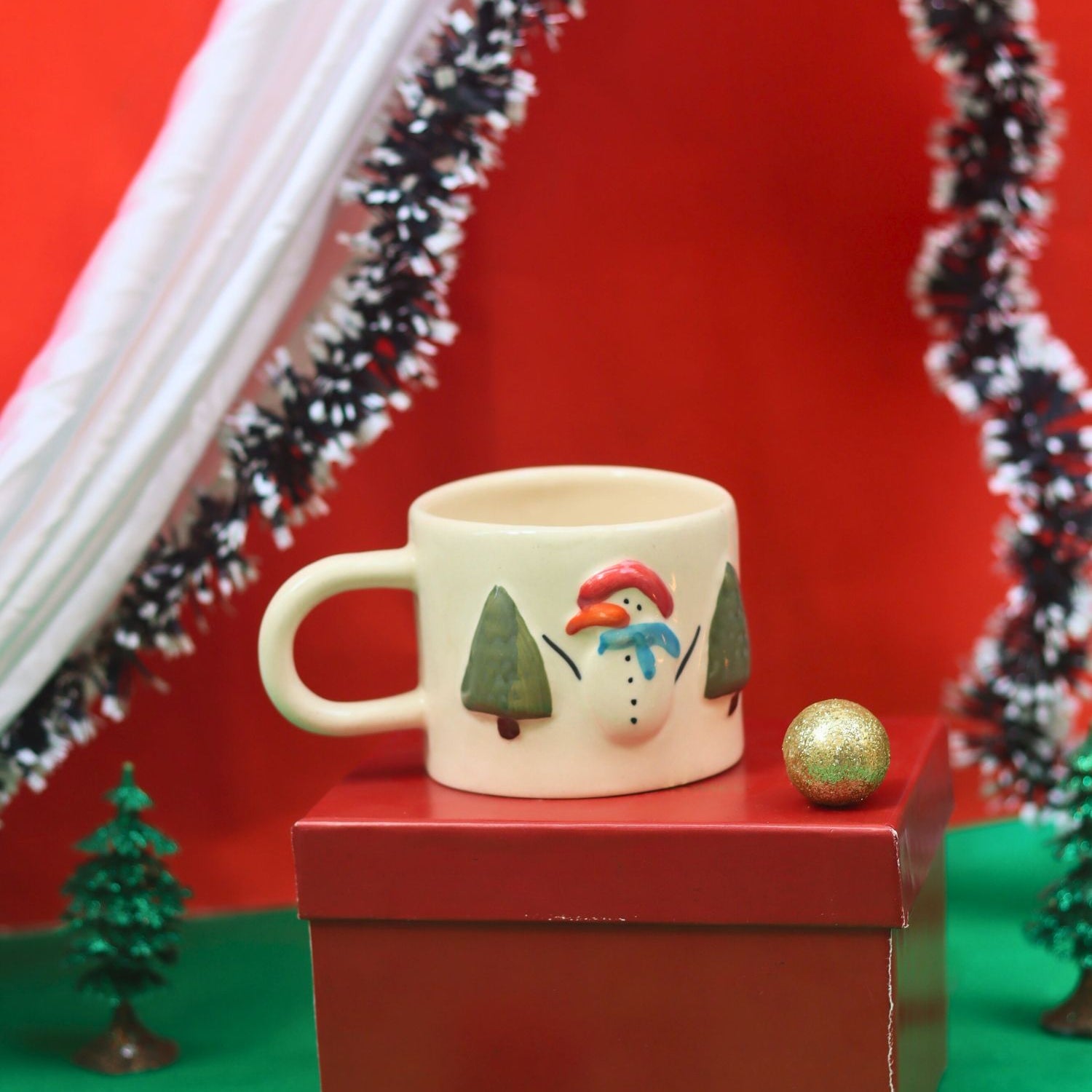 Merry Morning Magnet  Mug in a Gift Box made by ceramic