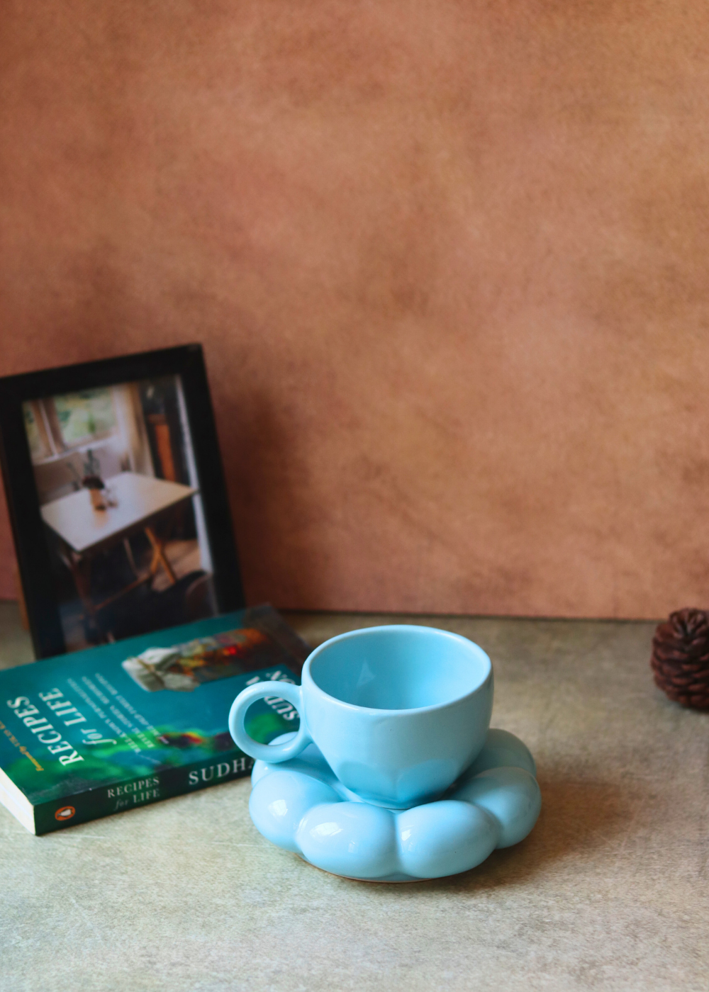 Handmade ceramic tea cup with saucer 