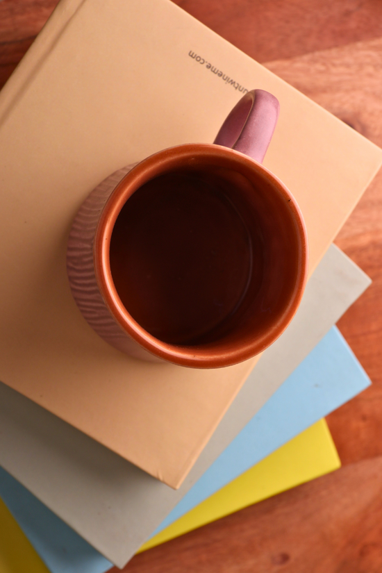 Ceramic coffee mug top shot 