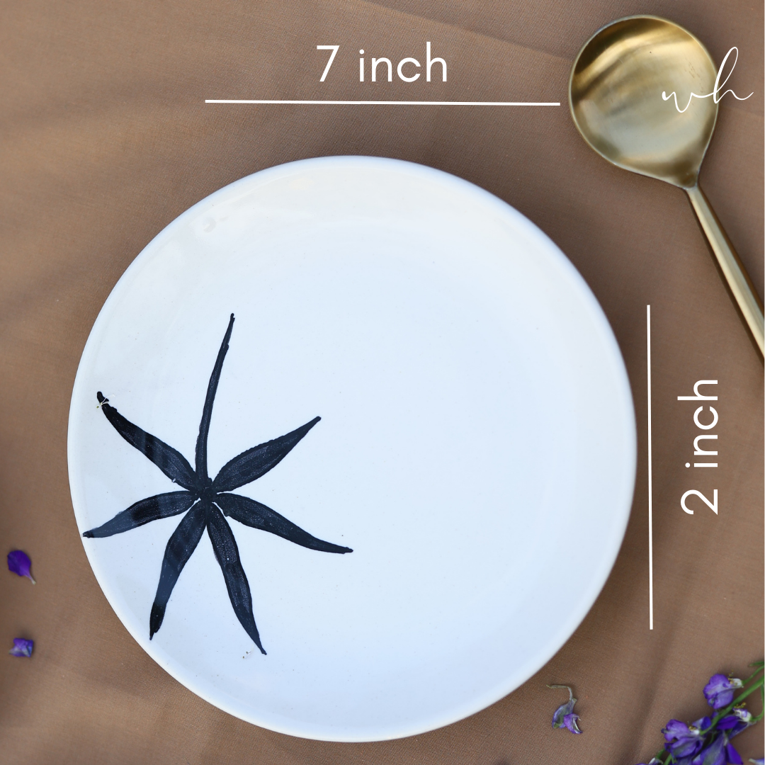 White ceramic plate height & breadth