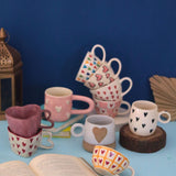 Set of 10 Sweet Heart Mugs Combo (for the price of 7) made by ceramic
