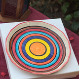 Rainbow Swirl Plate in a Gift Box handmade in india