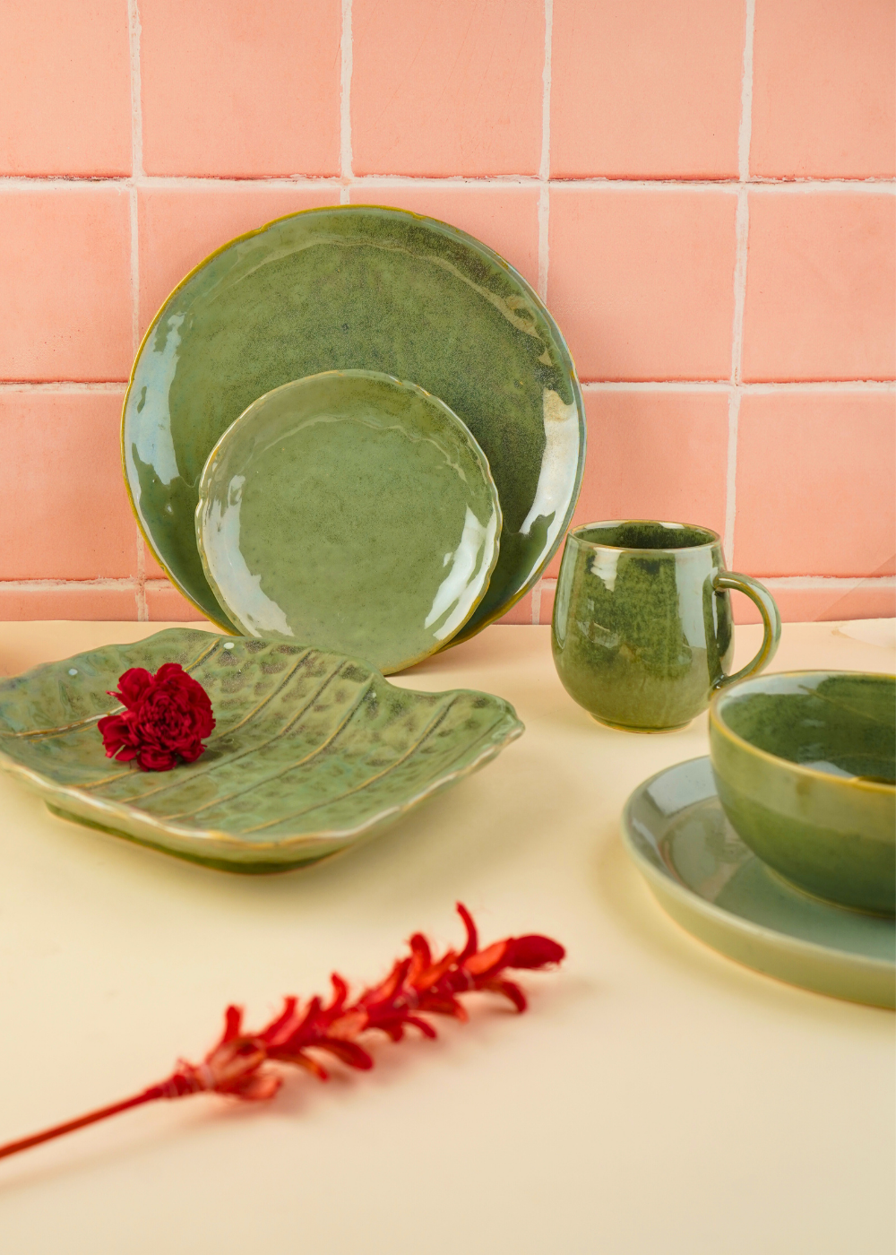 pistachio stoneware handmade in india