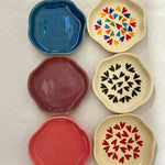 Handmade Set of 6 Heart & Neutral Dessert Plate (for the price of 5)