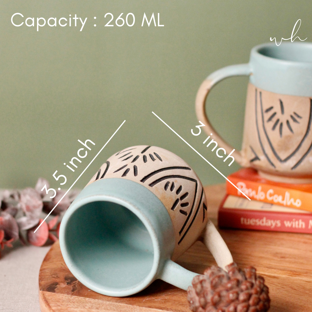 Teal Engraved Coffee Mug
