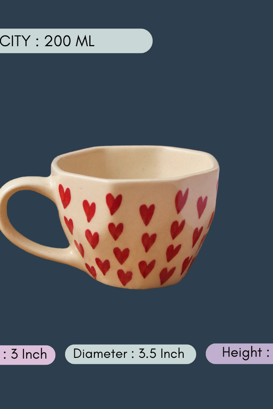 heart mug with measurement 