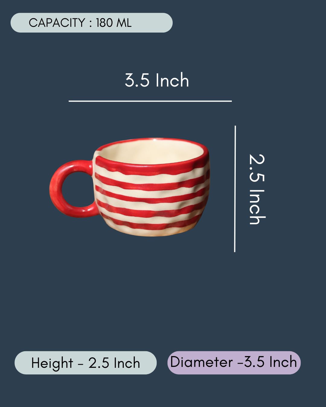 Red Lined Mug with size & fit