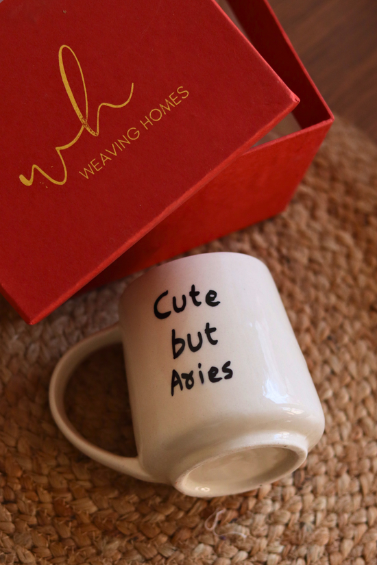 cute but aries mug made by ceramic 