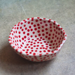 Handmade red & white bowl 