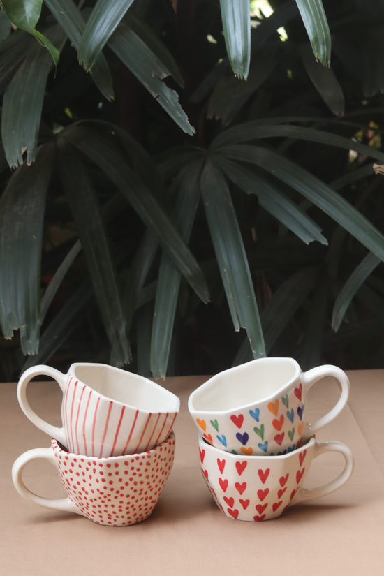 set of 4 handmade mugs for your loved one. 