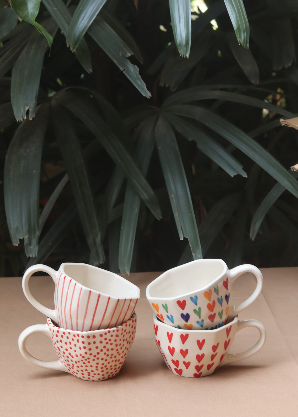set of 4 handmade mugs for your loved one. 