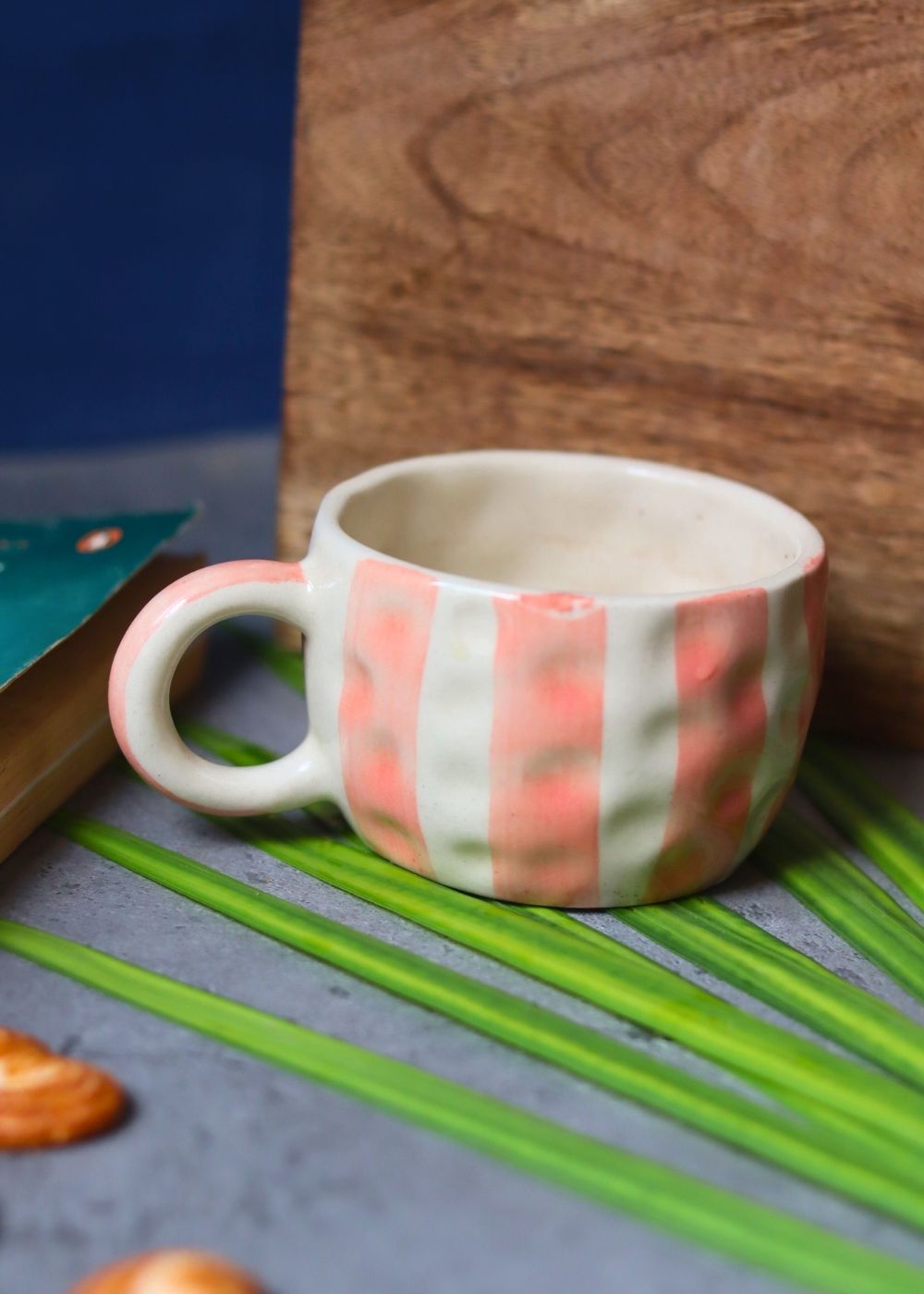 Handmade Striped Heart Mug