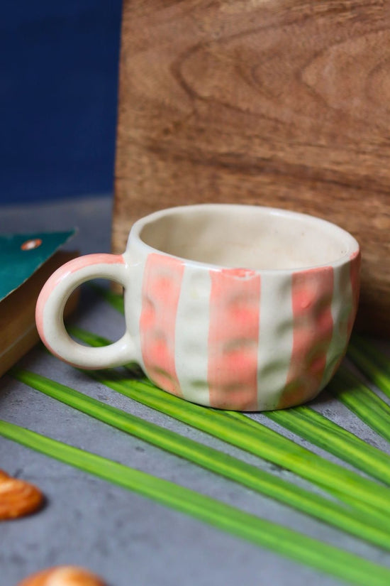 Handmade Striped Heart Mug