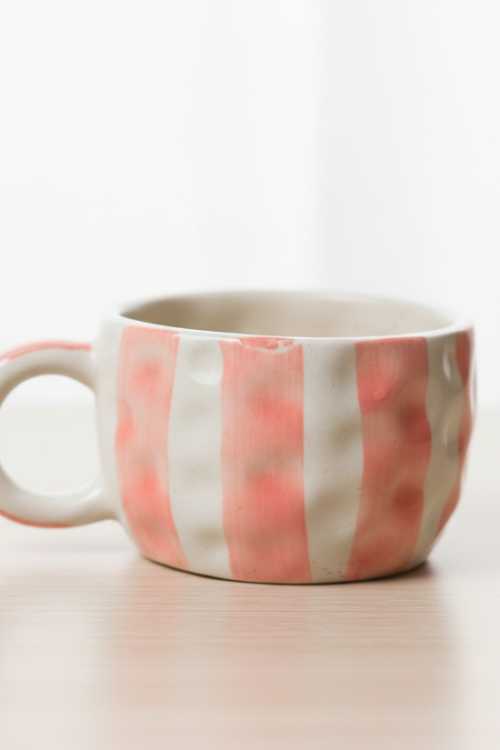 Striped Heart Mug