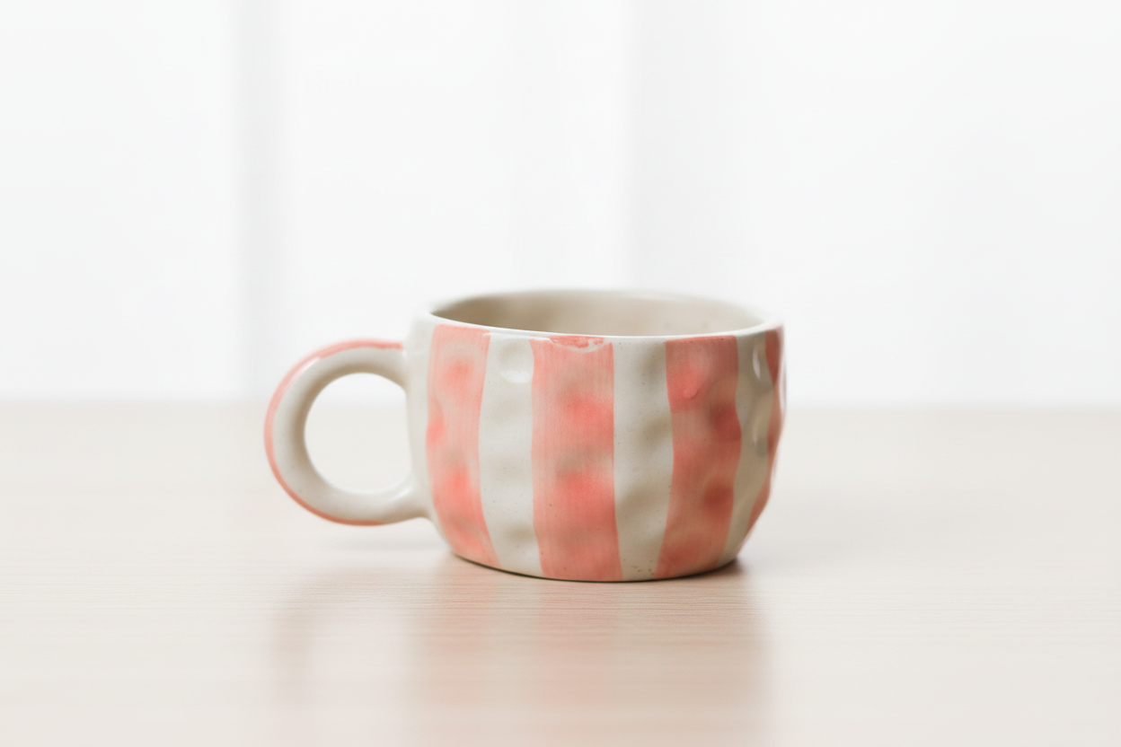 Striped Heart Mug