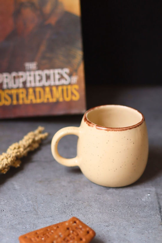 handmade Ivory Ovule Shape Tea Cups - Set of 6