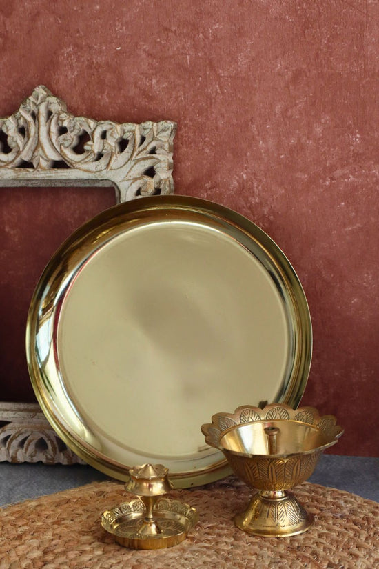 pooja thali made by brass