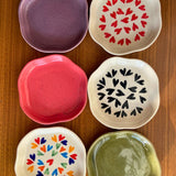 colorful dessert plate made by ceramic 
