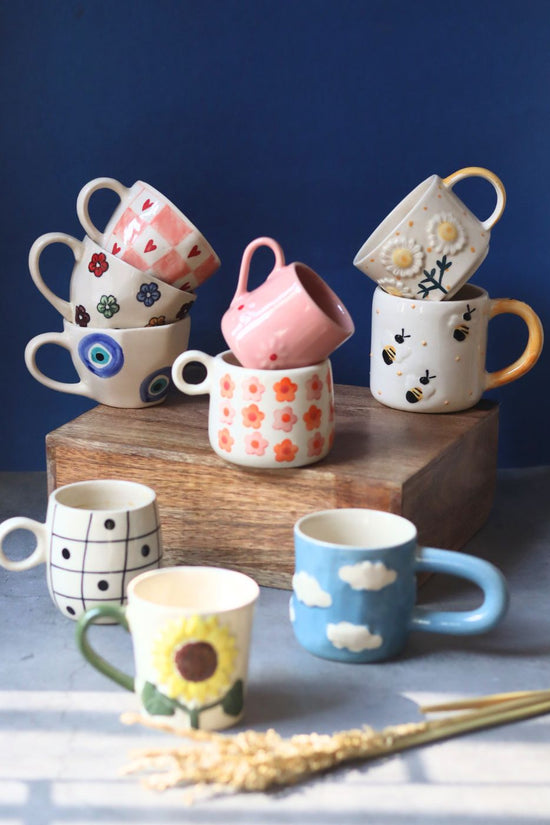 Set of 10 Bloom & Brew Mugs (for the price of 7) - Combo Pack with premium quality material