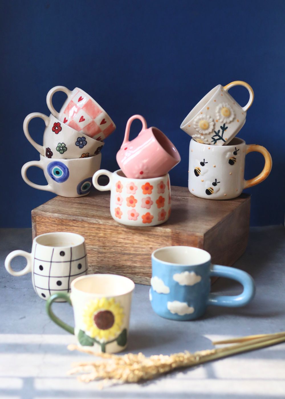 Set of 10 Bloom & Brew Mugs (for the price of 7) - Combo Pack with premium quality material