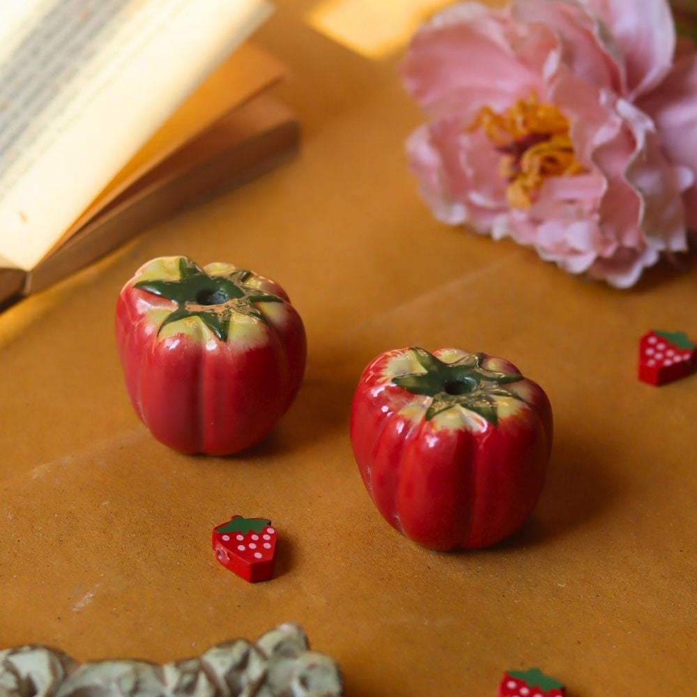 handmade Tomato decor accent - set of 2