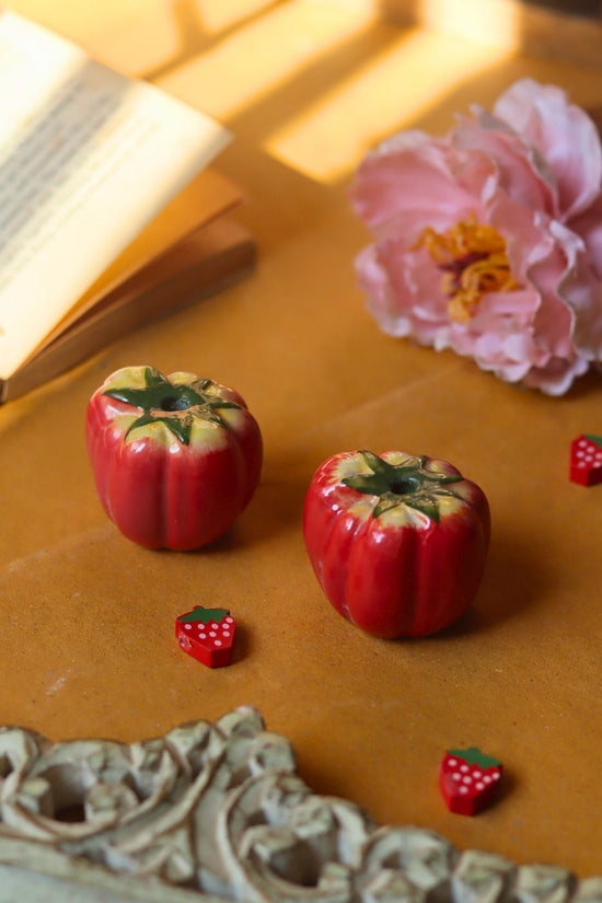 handmade Tomato decor accent - set of 2