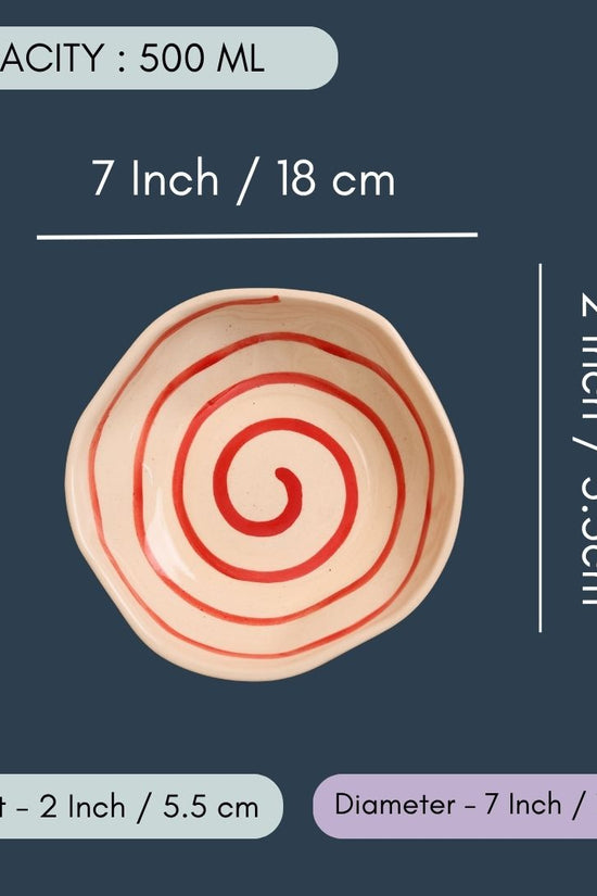 Red & White Spiral Bowl
