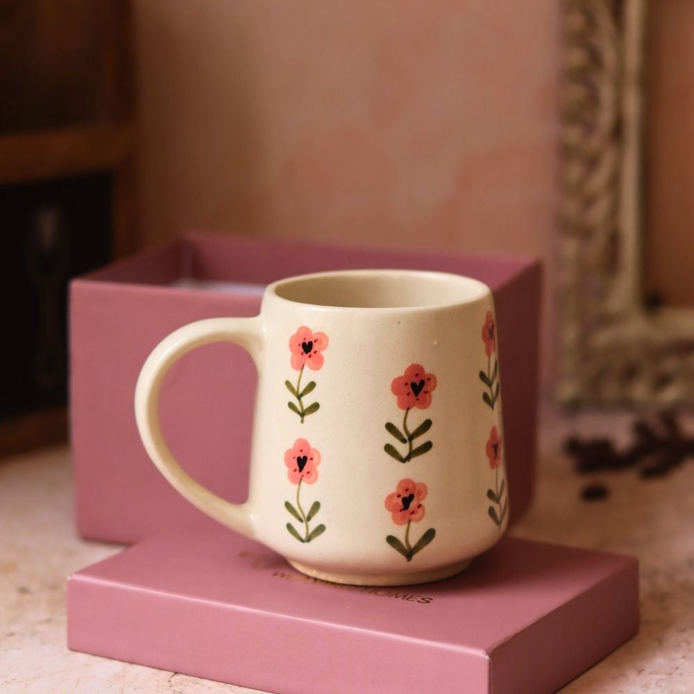 Poppy mug in a gift box made by ceramic