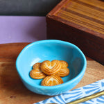handmade sky blue nut bowl 