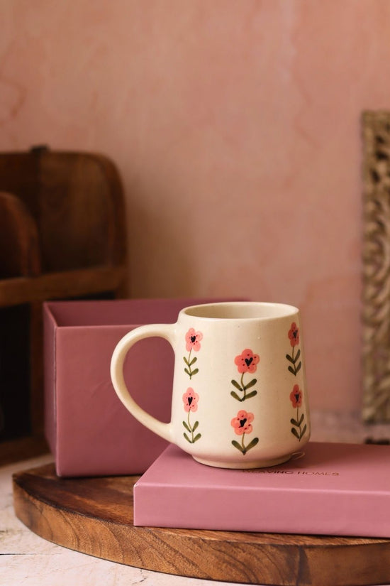 Poppy mug in a gift box with premium quality material, handmde in India