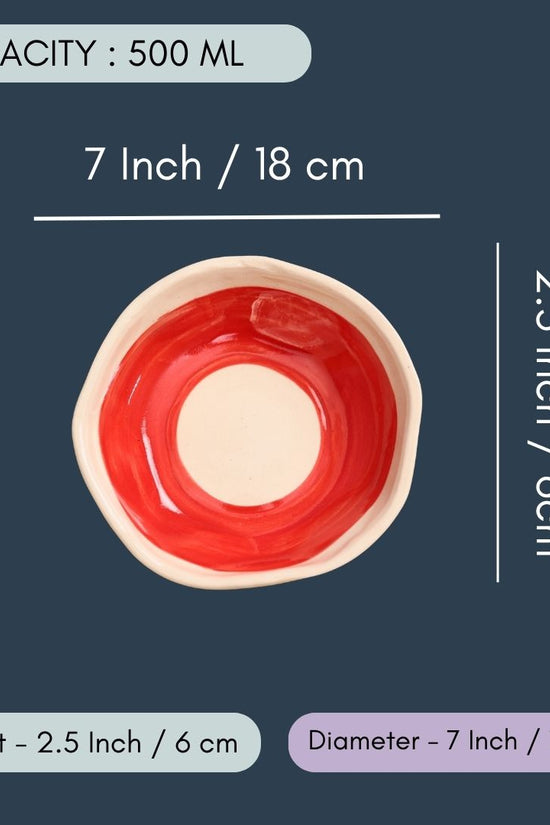 Red and White Bowl