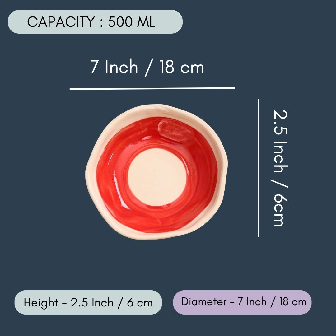 Red and White Bowl
